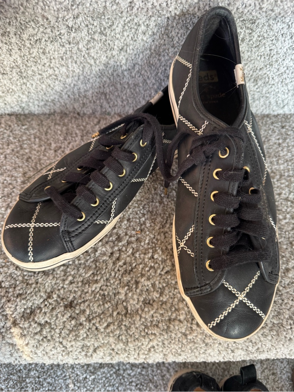 Keds x Kate Spade KickStart Leather Quilted Black Women's
Sneaker Shoes Size 8.5